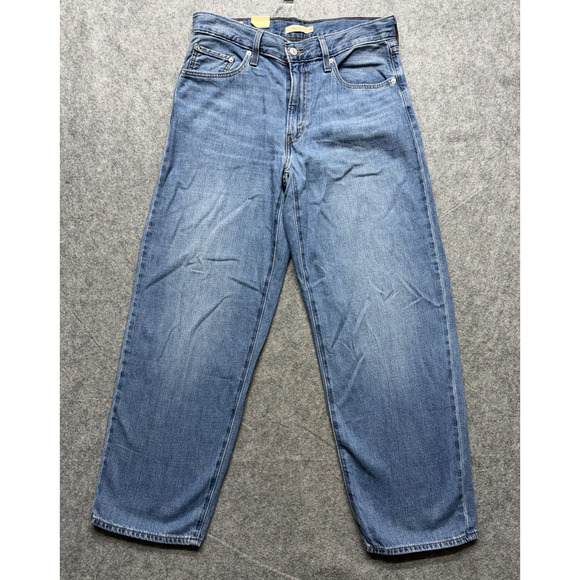 Levis Baggy Dad Jeans Womens 29x30 Blue Denim Relaxed Straight Leg Loose Casual - Picture 2 of 12